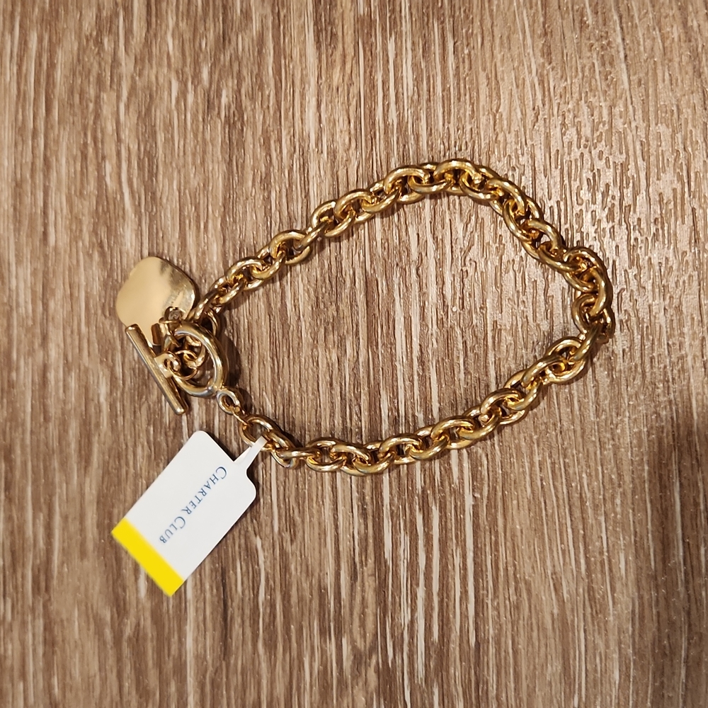 Charter Club Hammered Square Bracelet